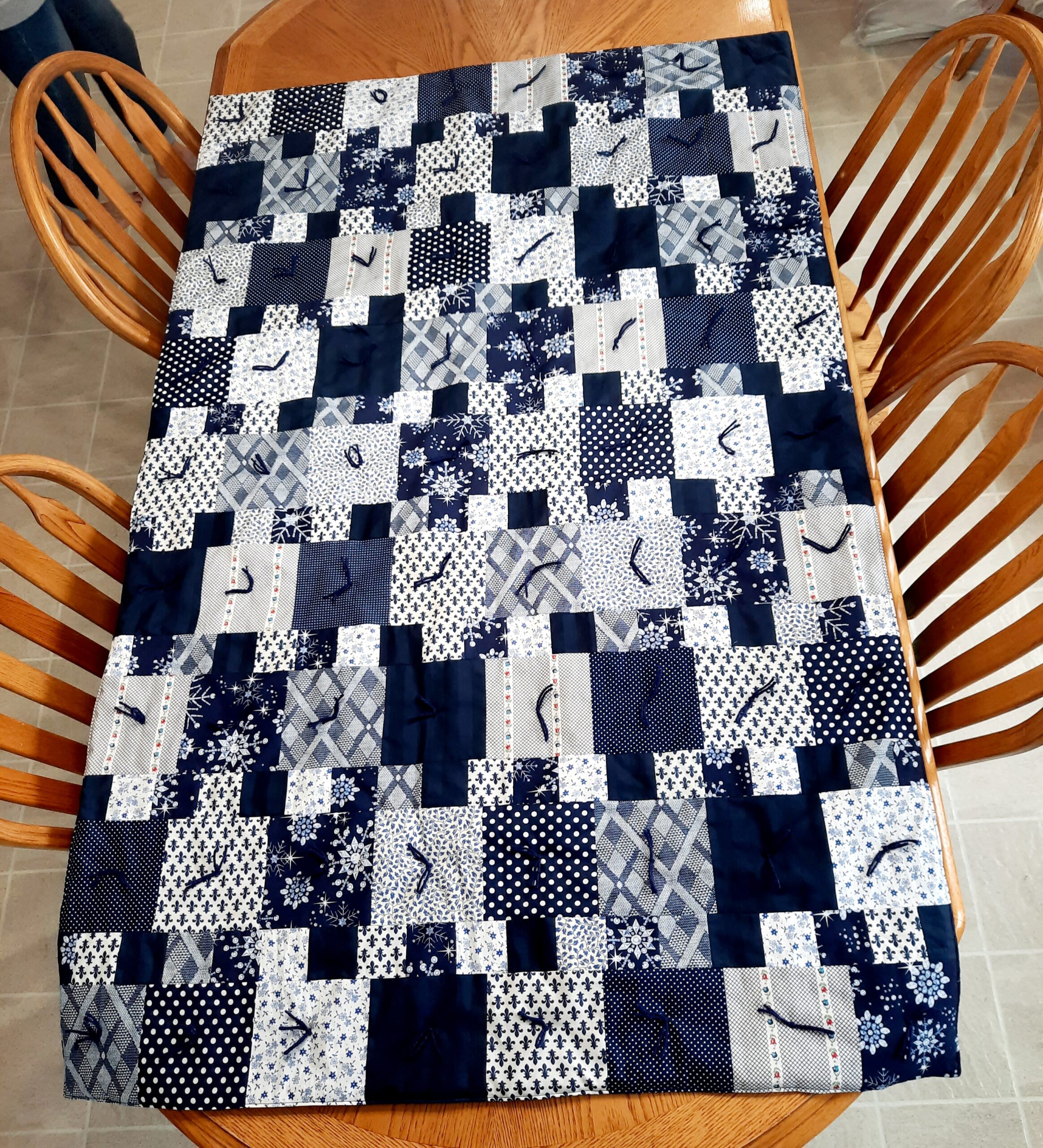 Navy Blue & White